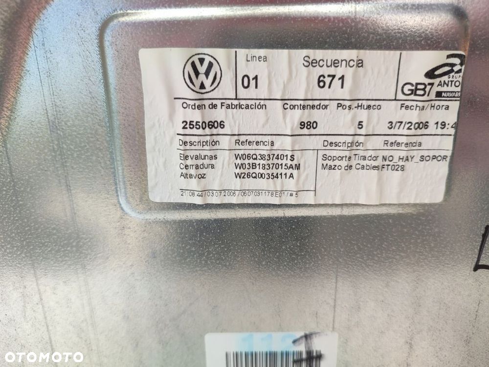 Mechanizm szyby lewy przód kierowcy VW POLO IV 9N 3DRZWI - 2