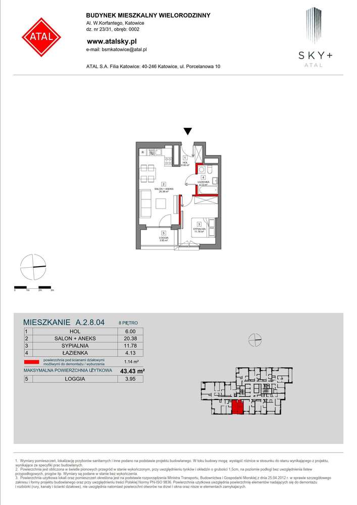 2-pokojowe mieszkanie 43m2 + loggia - Pełny obrazek: 2/24