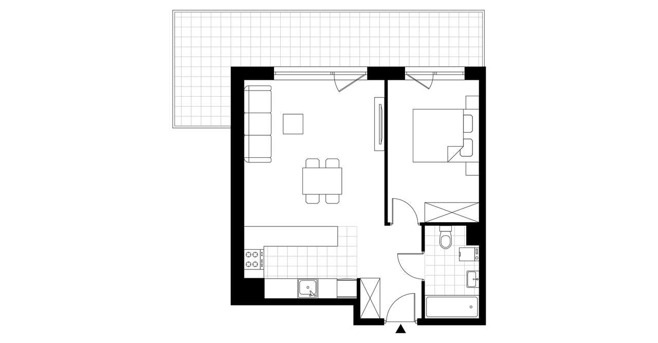 2-pokojowe mieszkanie 46m2 + balkon Bezpośrednio - Pełny obrazek: 4/13