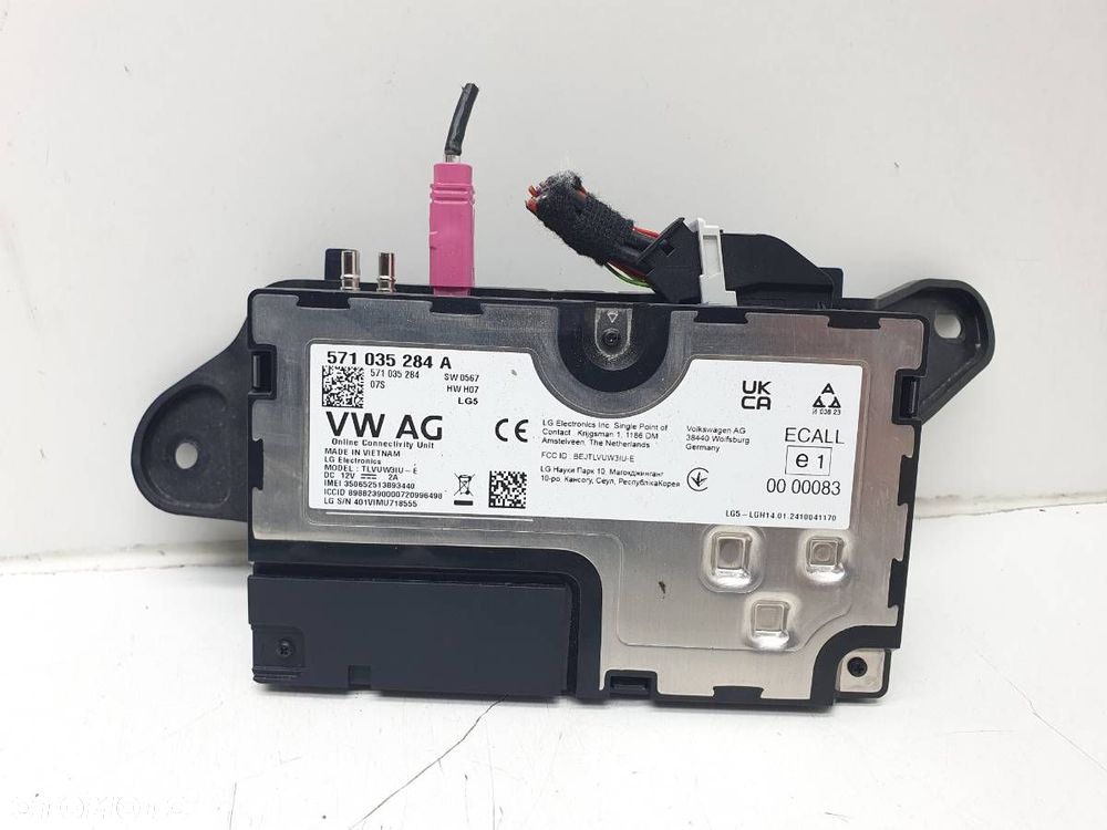 MODUŁ STEROWNIK USŁUG ONLINE SKODA SUPERB IV 571035284A - 1