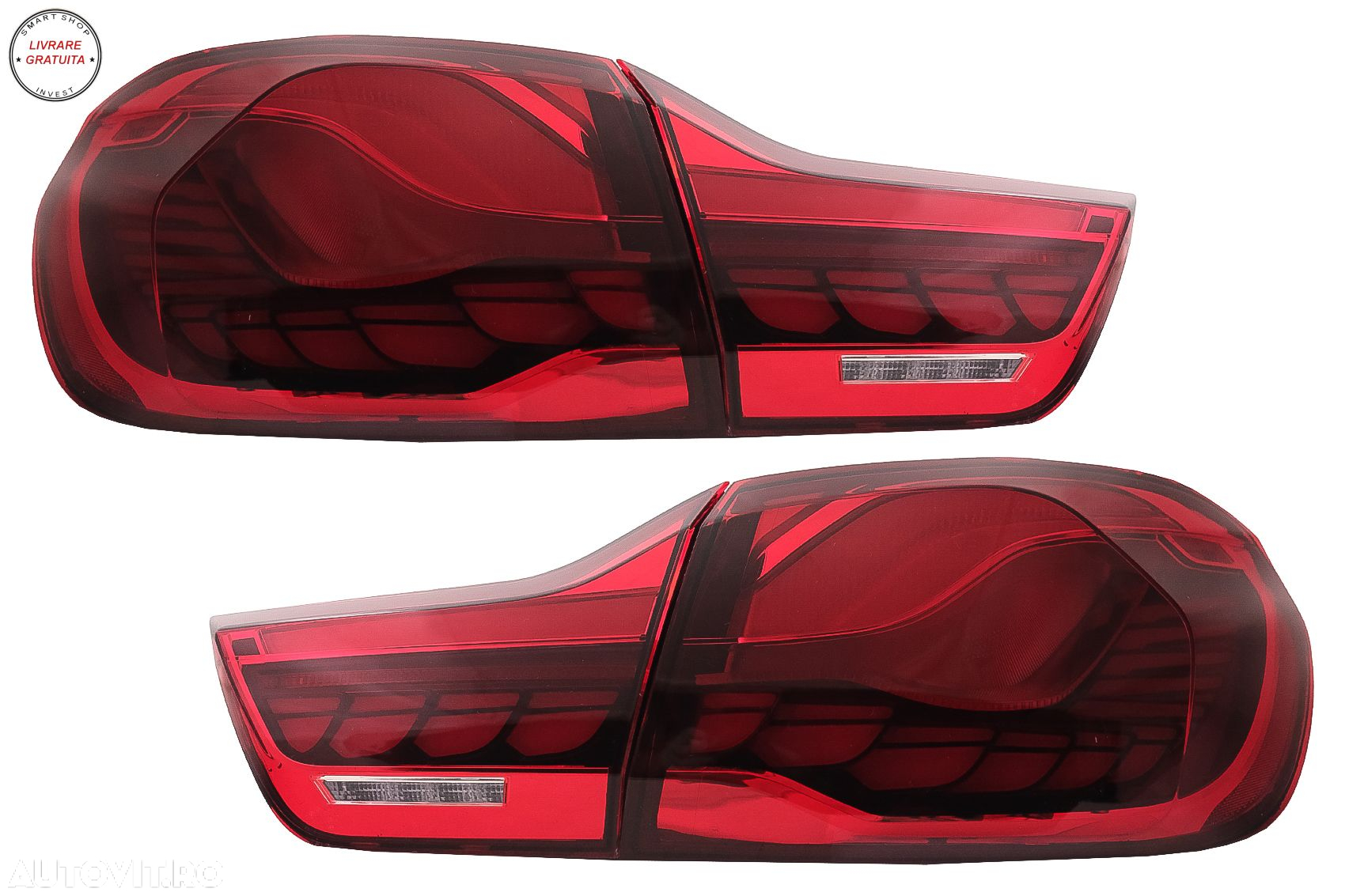 Stopuri OLED BMW Seria 4 F32 F33 F36 M4 F82 F83 (2013-03.2019) Rosu Clar cu Semnal- livrare gratuita - 17