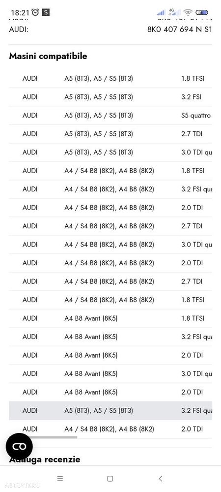 Brate fata Audi A4B8, A5/S5 - 4