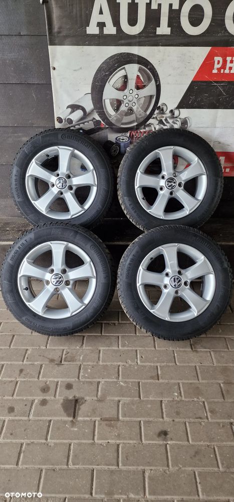 ALUFELGI+OPONY Continental 195/65 R15 ET50 VW Golf VI Touran  Caddy - 1