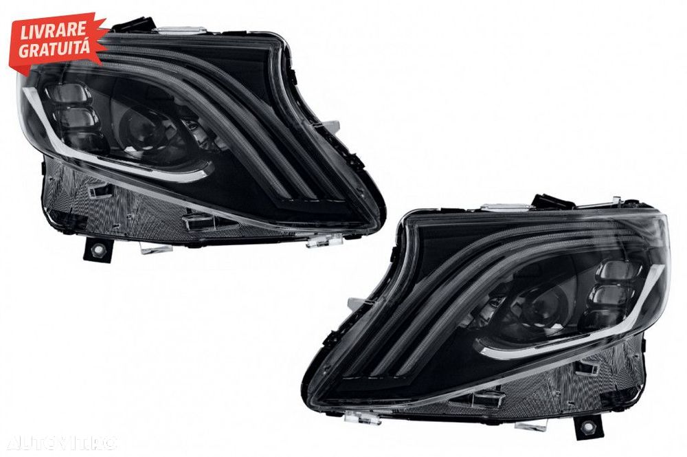 Faruri Full LED Mercedes V-Class Vito W447 (2014-2024) Negru Semnal Di - 3