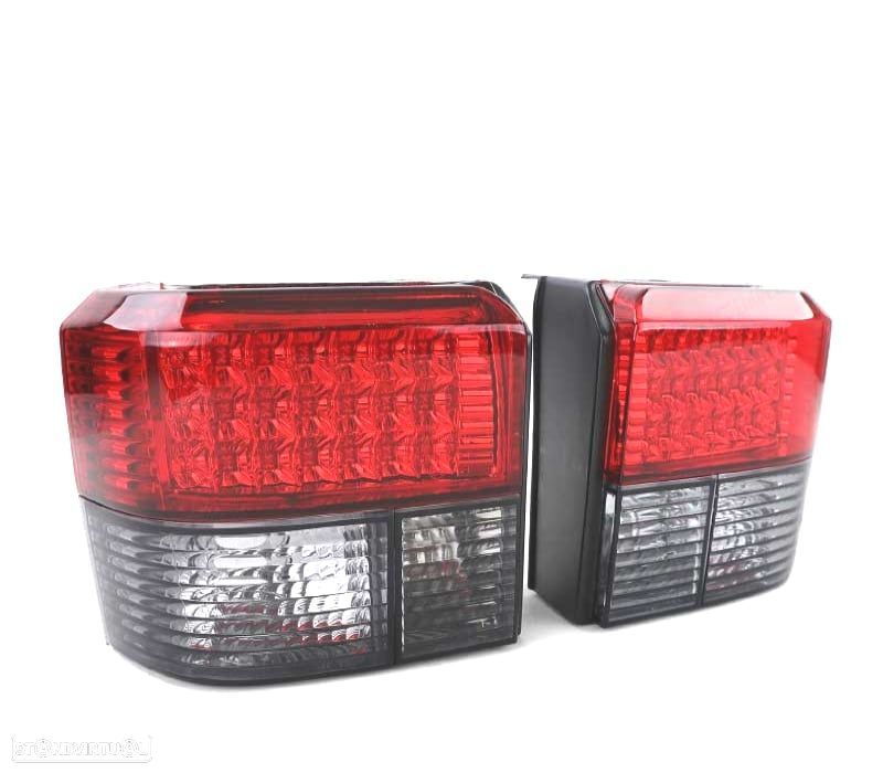 FAROLINS TRASEIROS LED VOLKSWAGEN VW T4 TRANSPORTER CARAVELLE 90-03 VERMELHO ESCURECIDO - 1