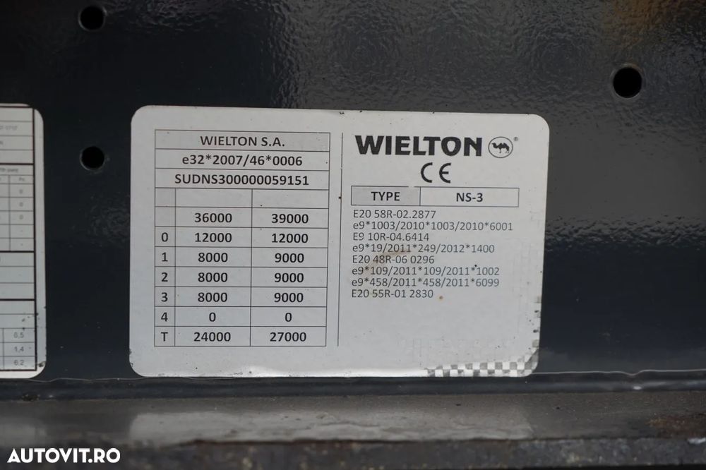 Wielton CORTINĂ / MEGA / PLATFORMĂ JOSĂ / PUNTE RIDICATĂ / SAF - 25