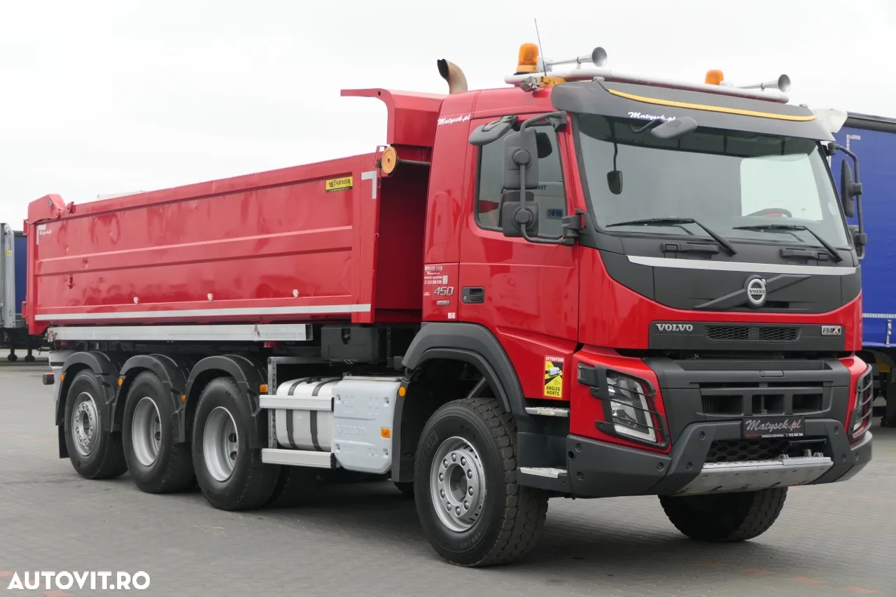 Volvo FMX 450 / 8x4 / 2 PAGINI. CAMION BASCULANTE / TRIDEM / AXIE DE DIRECȚIE LIFTARE / BORDMATIC / HYDROCLAP / 2016 - 19