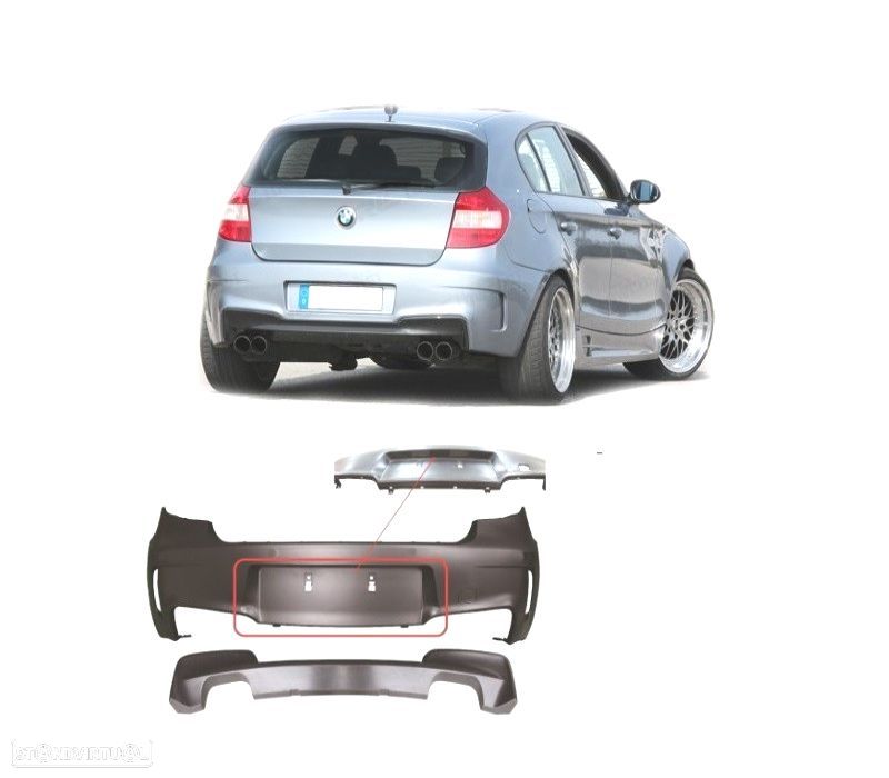 PARA-CHOQUES TRASEIRO BMW E81 E87 04-11 LOOK 1M - 1