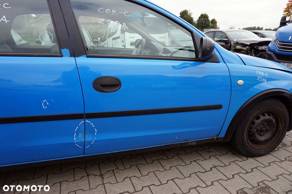 DRZWI PRZEDNIE PRAWE CORSA C III 5D HB Z20A  NIEBIESKI OPEL 1999-2003 - 4