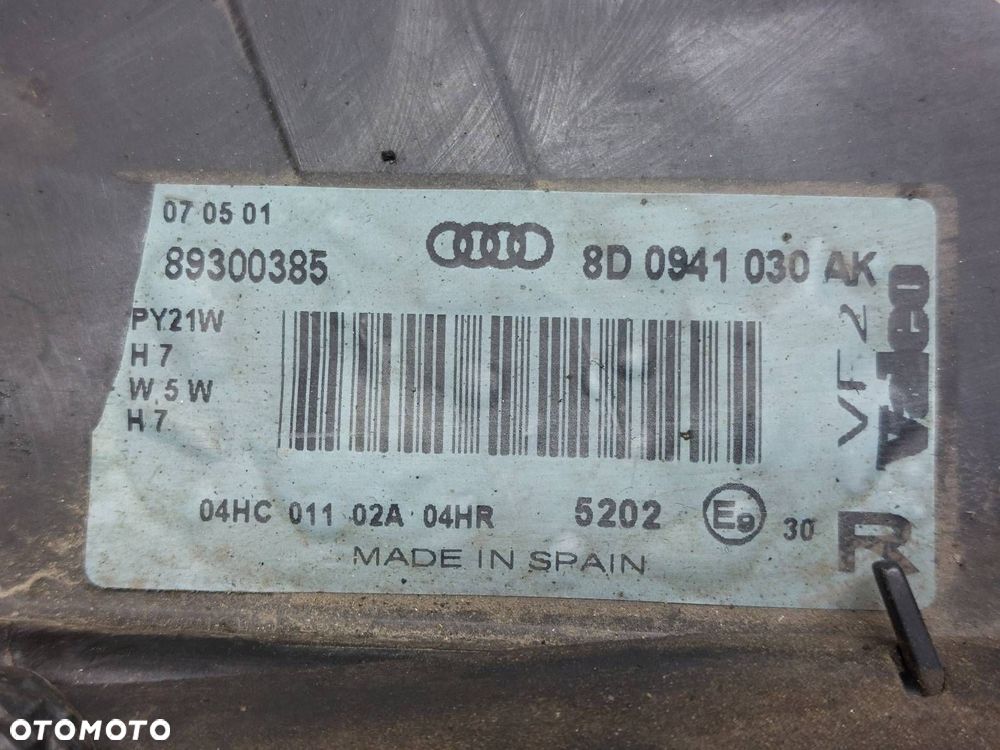LAMPA LEWY PRZÓD + PRAWY PRZÓD AUDI A4 B5 FL LIFT 8D0941030AK - 6