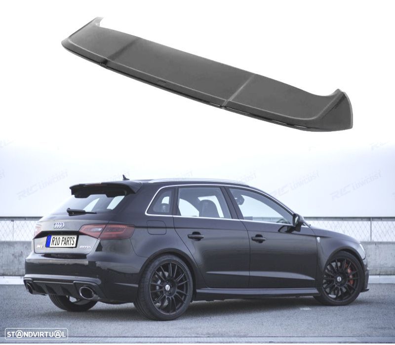 AILERON SPOILER AUDI A3 SPORTBACK 13-18 PRETO BRILHANTE - 1