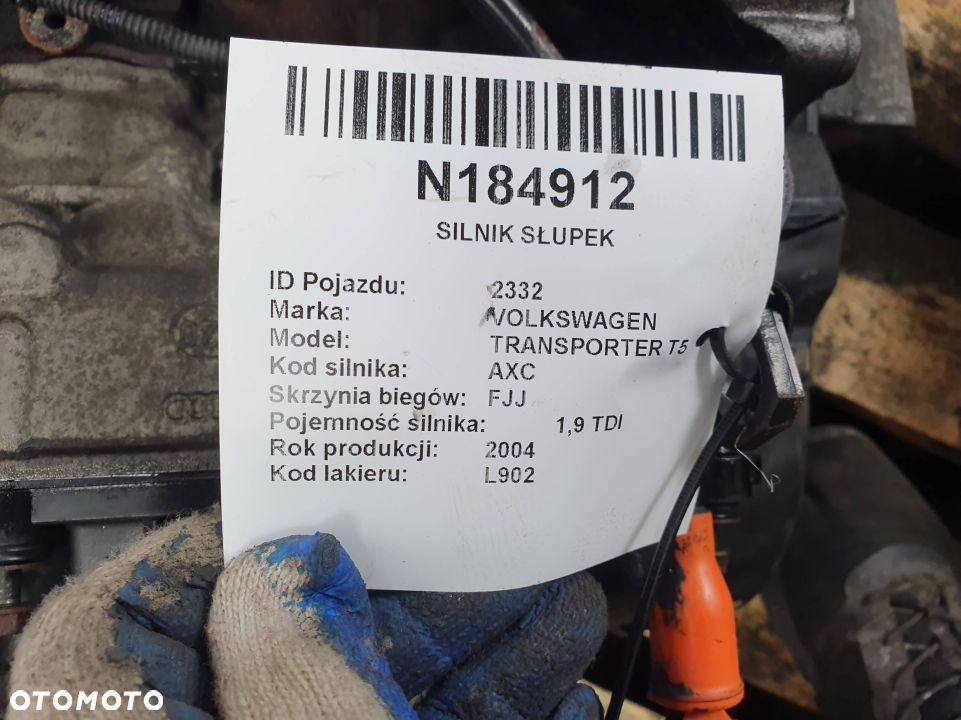 SILNIK SŁUPEK VOLKSWAGEN TRANSPORTER T5 1.9 TDI AXC - 2