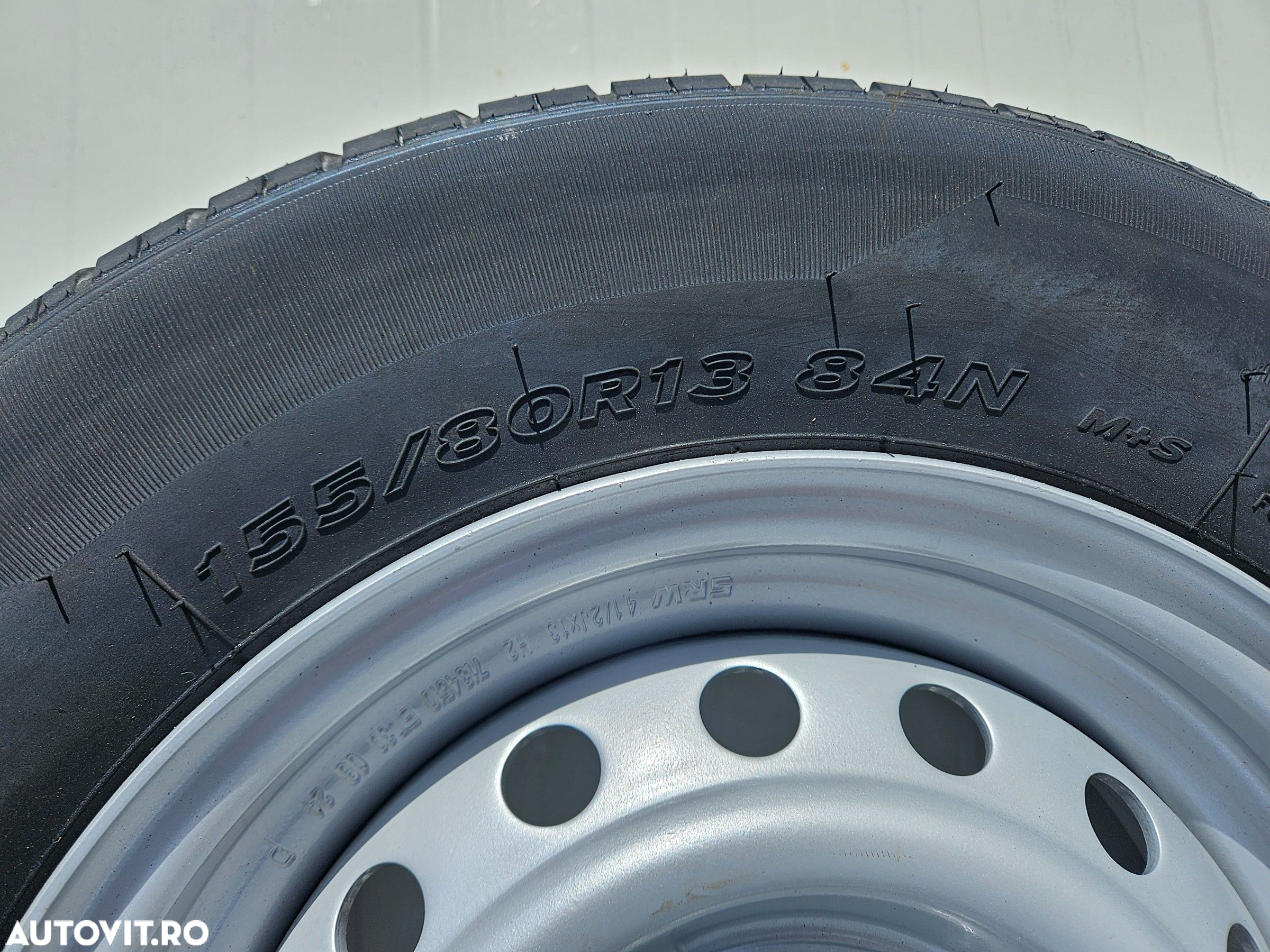 Roata remorca 155/80 R13 84N, Anvelopa SECURITY M+S pe Janta 4.5Jx13 - 5