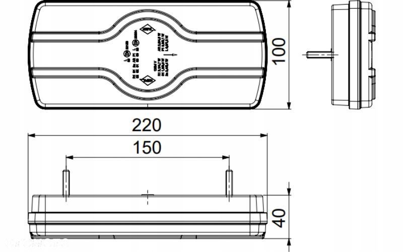 lampa zespolona ze światłem oświetlenia tablicy (led) 12/24v uniwersalna - 6