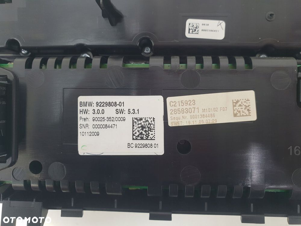 BMW 5 GT F07 PANEL RADIA KLIMATYZACJI 9229808 - 3