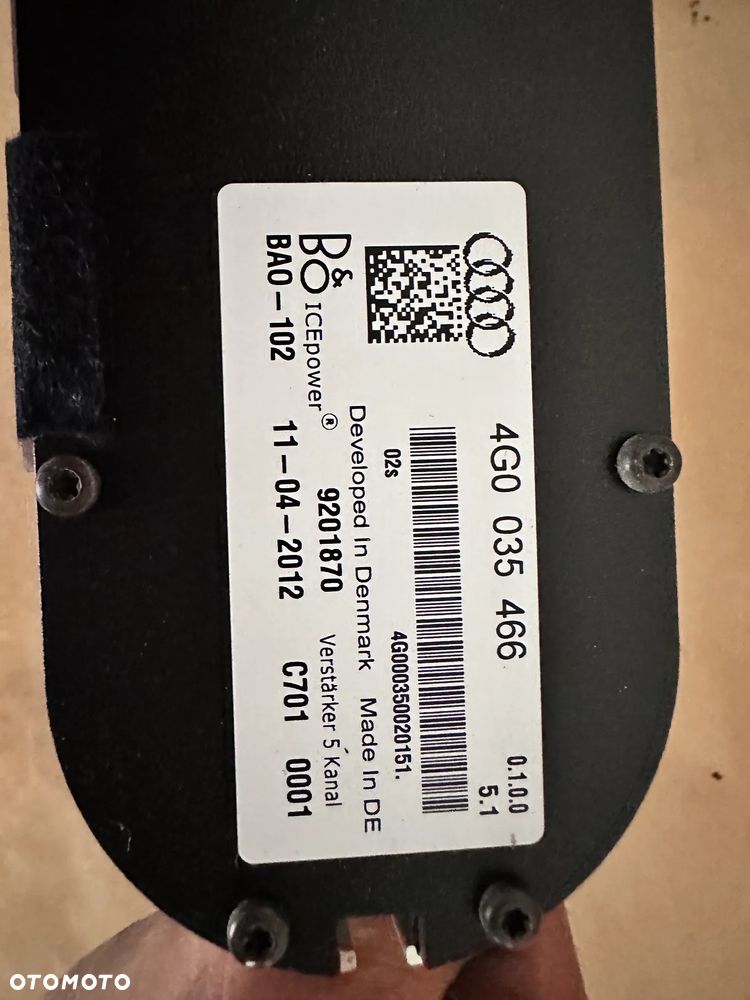 Głośnik wzmacniacz BANG OLUFSEN Audi A6 A7 4G0035466 - 1