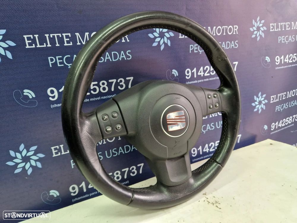 Volante usado pele com airbag SEAT LEON 1P multifunções ALTEA - 2