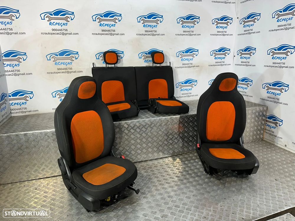 .Conjunto Bancos  Smart Forfour 453  Frente Frontal Tras Traseiro Tecido Laranja 2014 - 2019 - 3