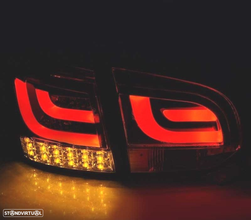 FAROLINS TRASEIROS LED LIGHTBAR PARA VOLKSWAGEN VW GOLF 6 MK VI 08-12 VERMELHO ESCURECIDO - 2