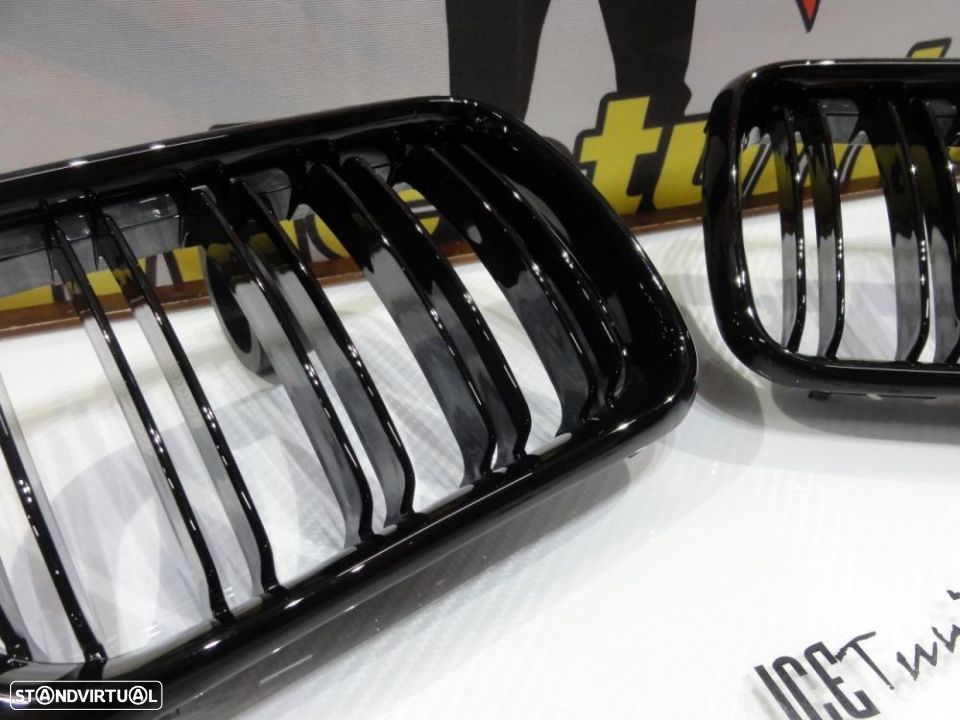Grelha frontal BMW E36 96-99 M4 look / dupla lamina em preto piano brilhante - 4