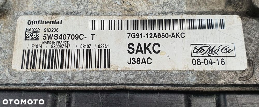 STEROWNIK KOMPUTER SILNIKA FORD MONDEO MK4 2.0 TDCI 7G91-12A650-AKC - 3