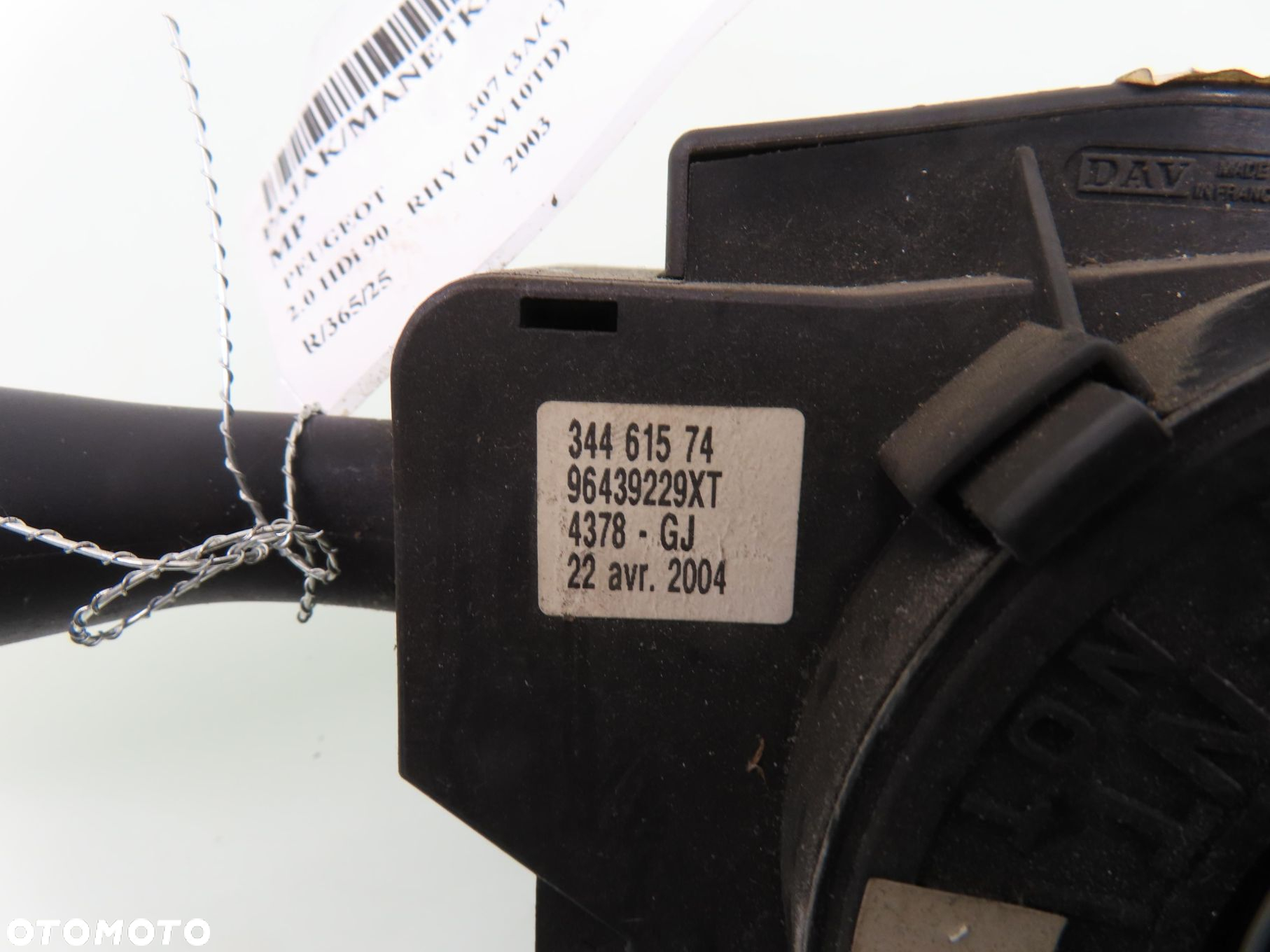 PRZEŁĄCZNIK ZESPOLONY PEUGEOT 307 96439229XT COM2000DAV - 6