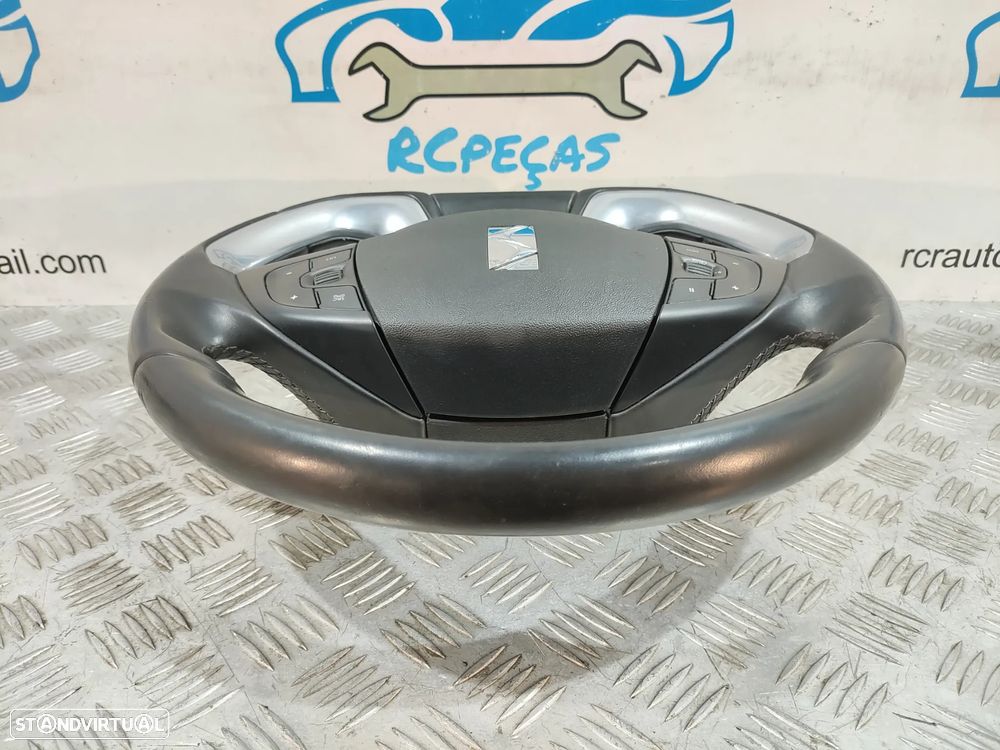 VOLANTE GUIADOR FLAT COMPLETO ORIGINAL CITROEN DS5 DS 5 98002842ZD COMANDOS MULTIFUNÇÕES PELE AIRBAG - 4