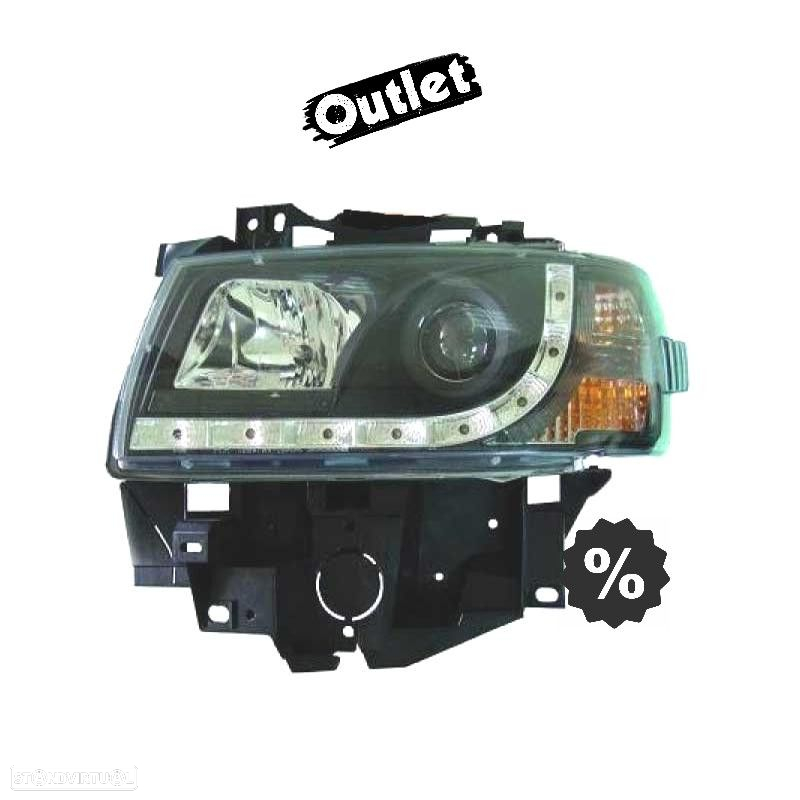 R145683C1 FARÓIS COM LUZ DIURNA LED VOLKSWAGEN VW T4 97-03 FUNDO PRETO - 7