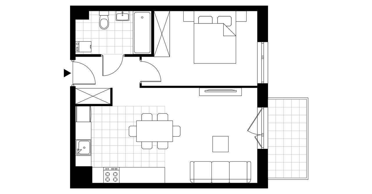 2-pokojowe mieszkanie 44m2 + balkon Bezpośrednio - Pełny obrazek: 3/14