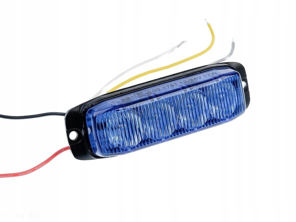 LAMPA 4 LED OSTRZEGAWCZA NIEBIESKA STROBO 2SZT. - 6