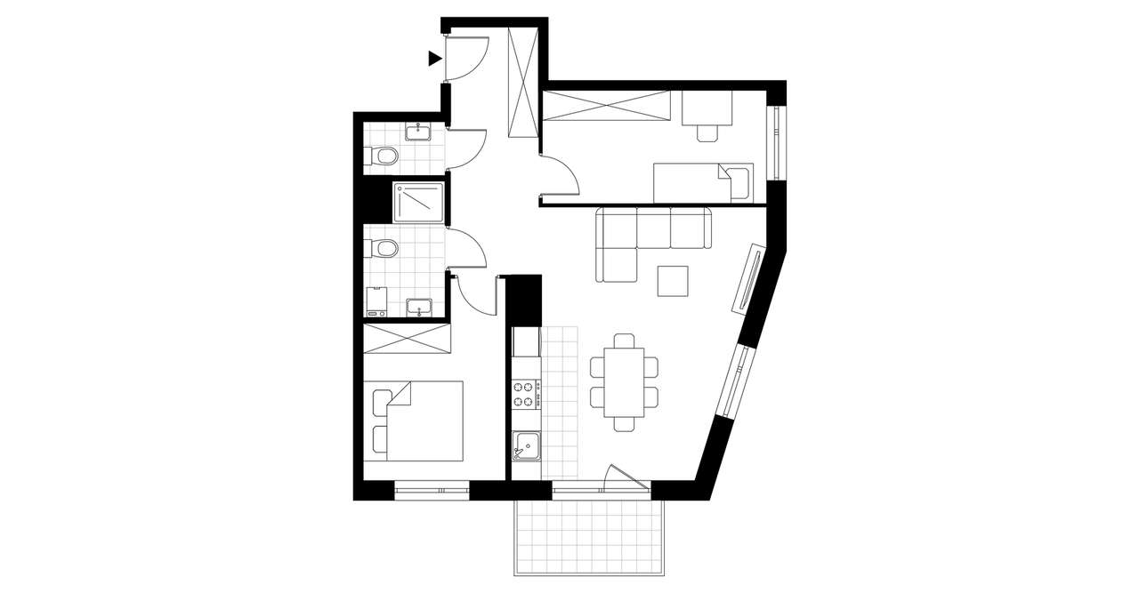 3-pokojowe mieszkanie 58m2 + balkon Bezpośrednio - Pełny obrazek: 3/12