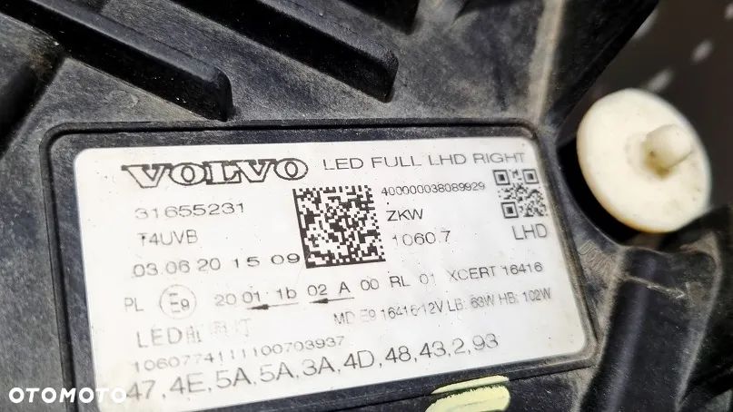 REFLEKTOR PRAWY LEWY FULL LED VOLVO XC60 EUROPA - 5