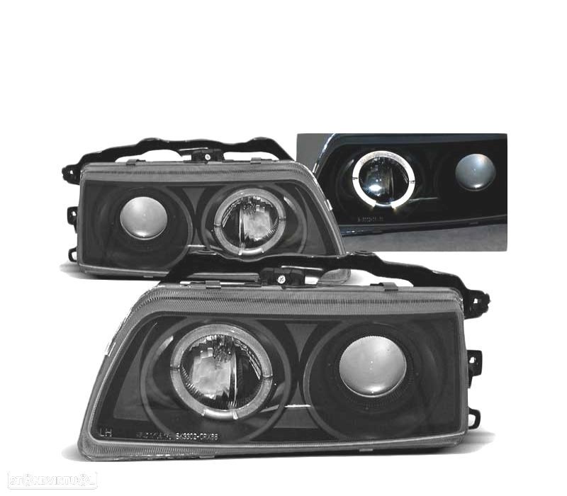 FARÓIS ANGEL EYES PARA HONDA CRX 87-89 BLACK PRETO - 1