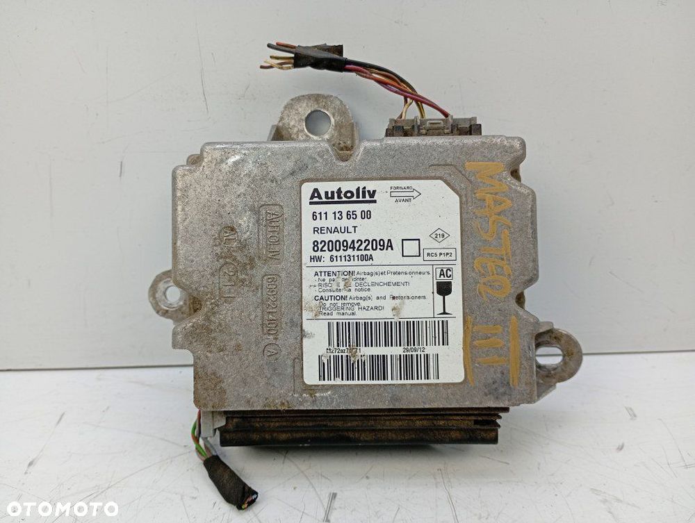 Sensor Airbag Moduł Sterownik Poduszek 8200942209A Master III Movano B