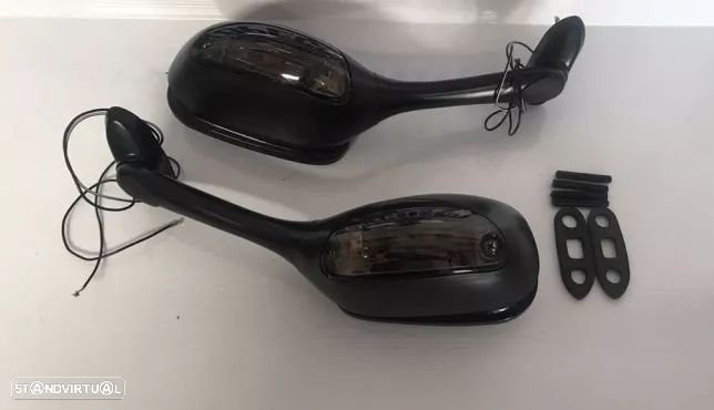 Espelho retrovisor com pisca para suzuki e outras marcas espelhos gsxr - 1
