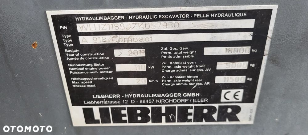 Liebherr A 918 Compact / z Niemiec / Dłuższe ramię / - 8