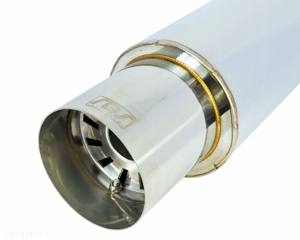 Tłumik Końcowy PRZELOTOWY wejście 63mm Końcówka 104mm JDM nierdzewka - 2