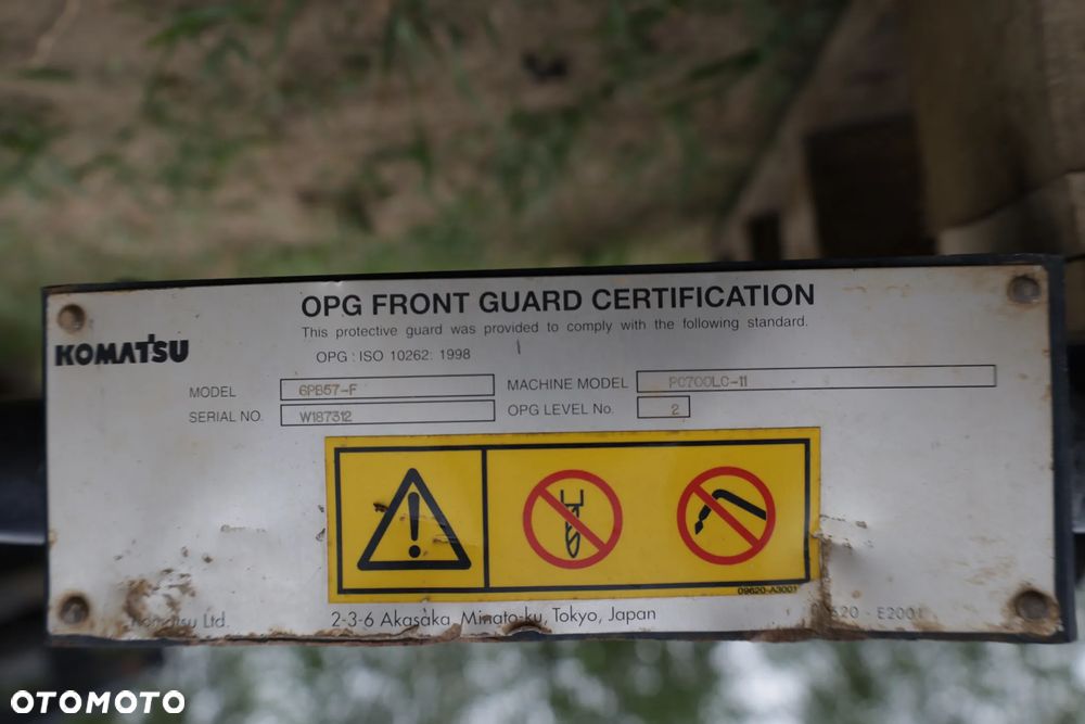 krata z Komatsu PC210 osłona kabiny, osłona przedniej szyby - 6