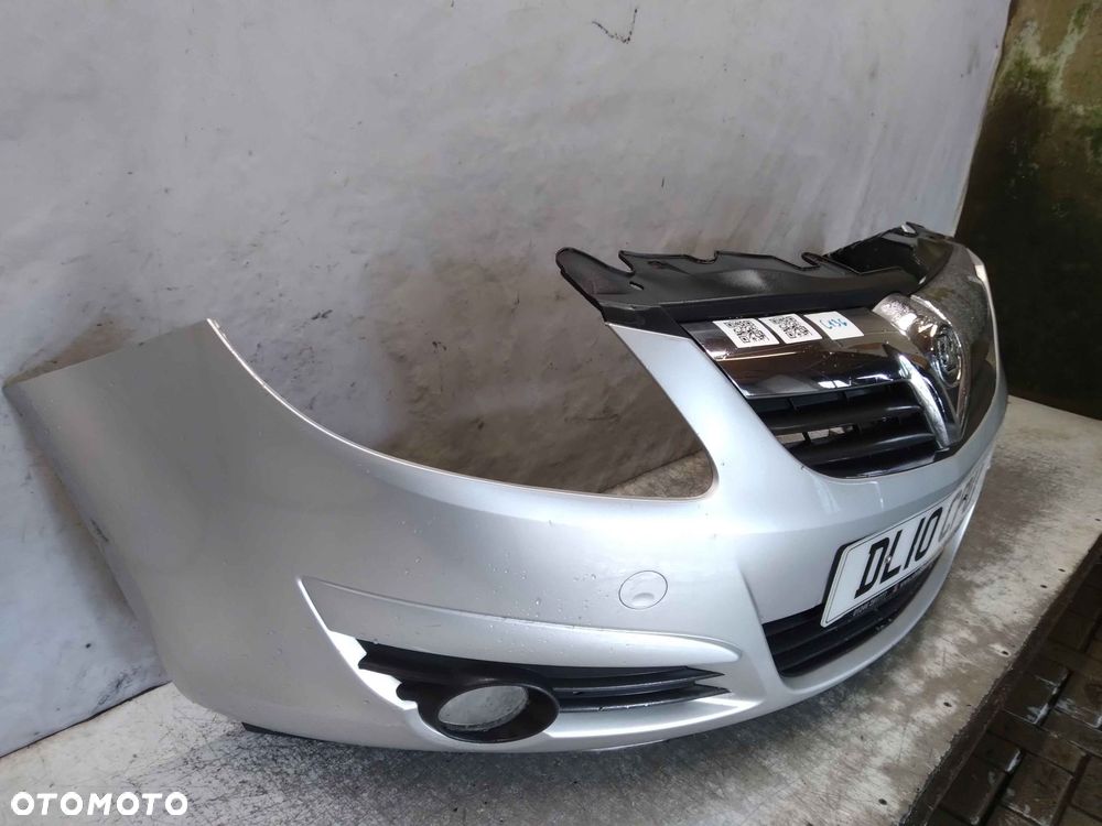 ^ ZDERZAK PRZÓD PRZEDNI OPEL CORSA D Z157 SREBRNY HALOGENY - 5