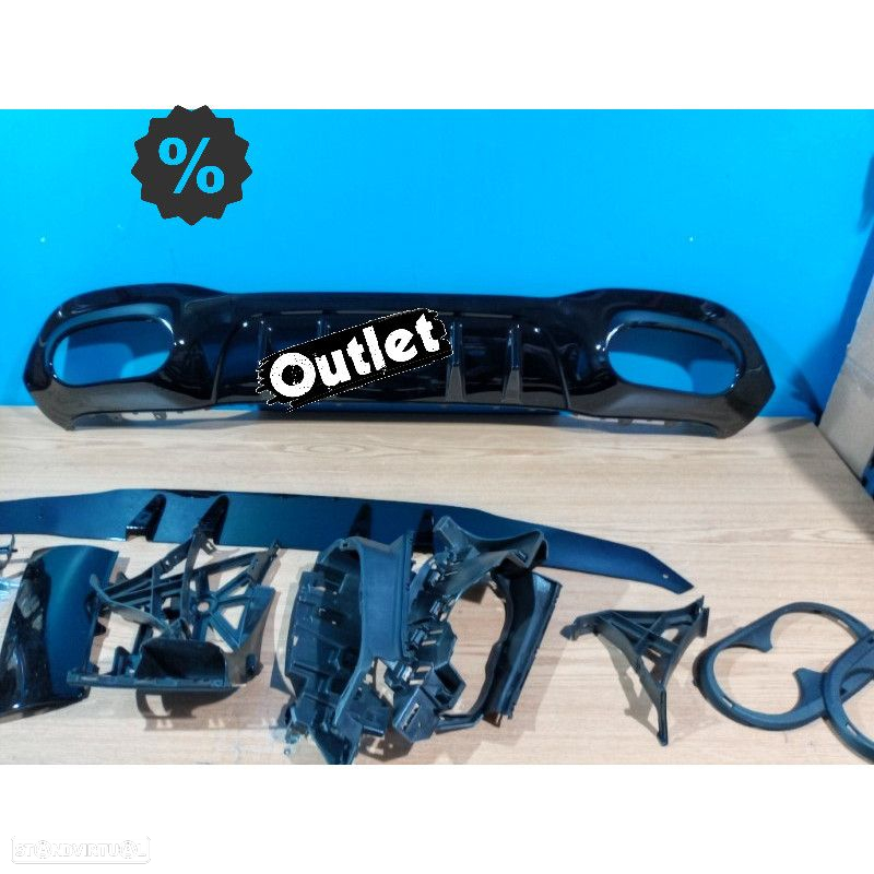 C012018C1 DIFUSOR TRASEIRO MERCEDES V177 AMG 18- SEDAN LOOK A45 PRETO BRILHANTE - 7