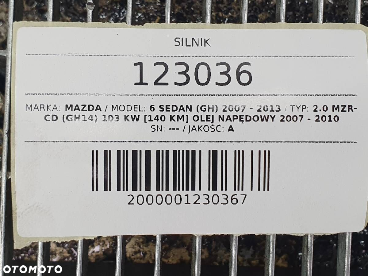 SILNIK KOMPLETNY RF7J MAZDA 6 II GH 2.0 MZR-CD 140 - 10