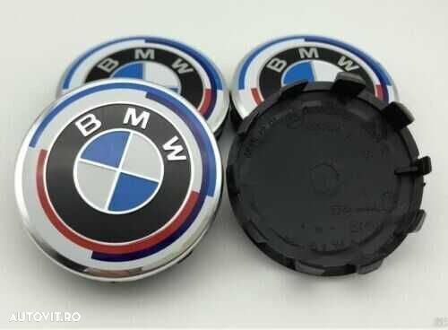 Set 4 Embleme Jante BMW 56mm / 68mm Editie 50 De Ani Capace Roti Sigle - 2