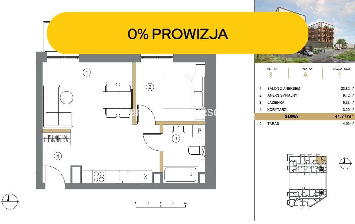 41m2 2pok + balkon / winda