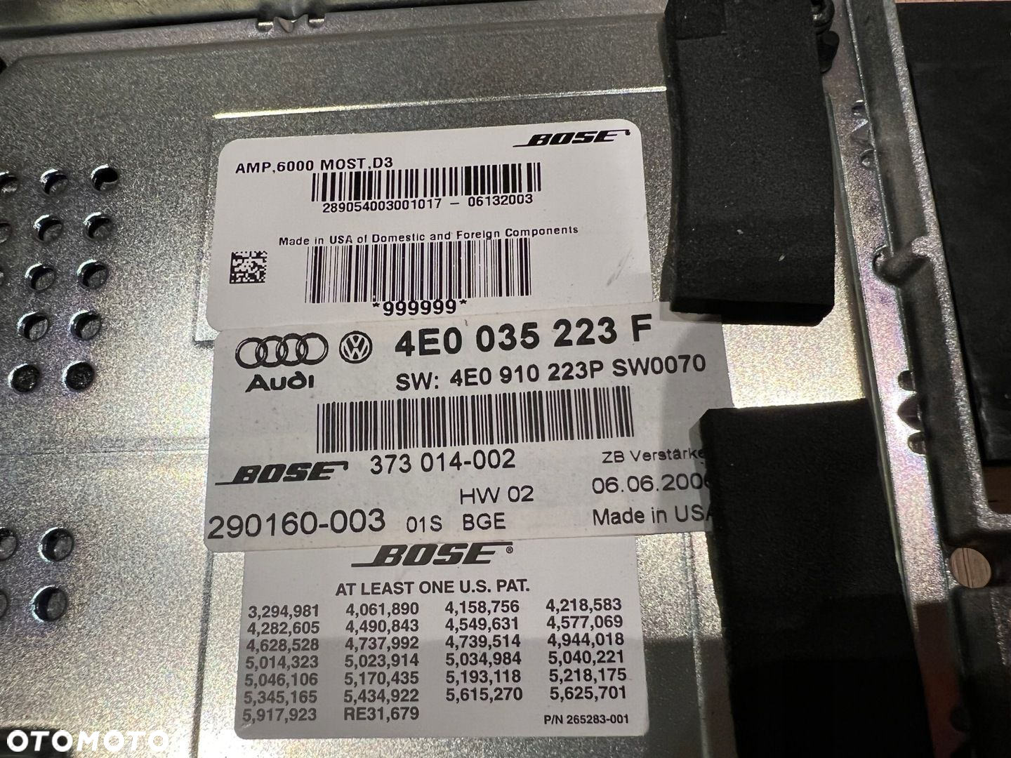 WZMACNIACZ BOSE 4E0035223F 4E0910223P AUDI A8 D3 - 4
