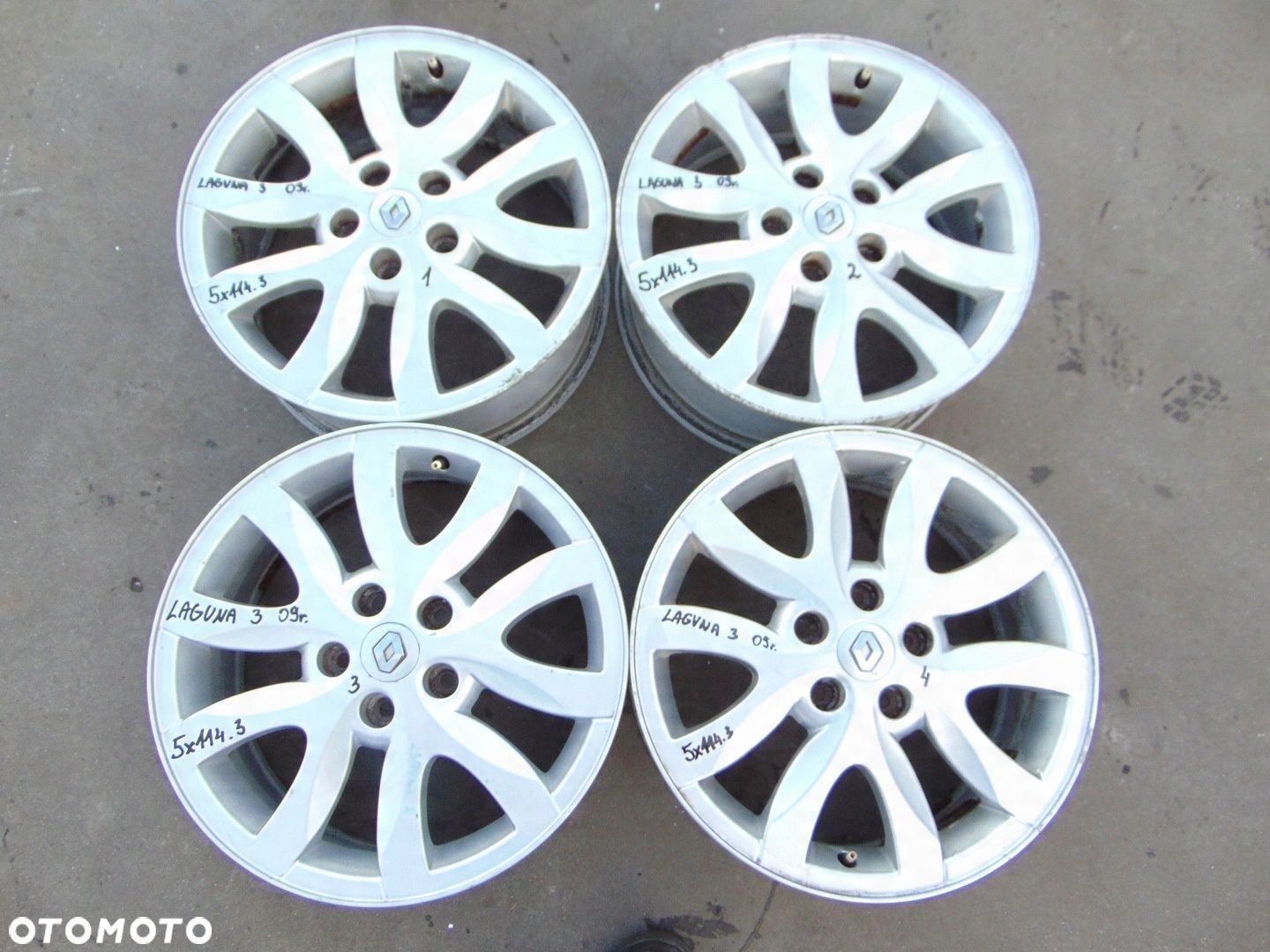 RENAULT LAGUNA 3 III MEGANE III FELGI ALUMINIOWE 17 5x114.3 7J ET47 - 1