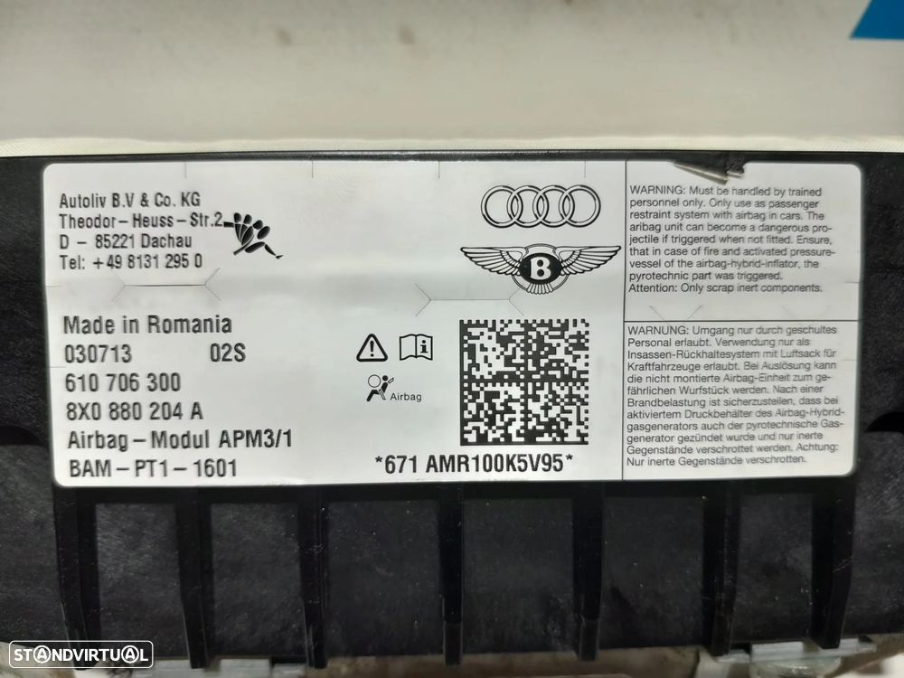 Airbag Tablier Passageiro Audi A1 8X 8X0880204A - 7