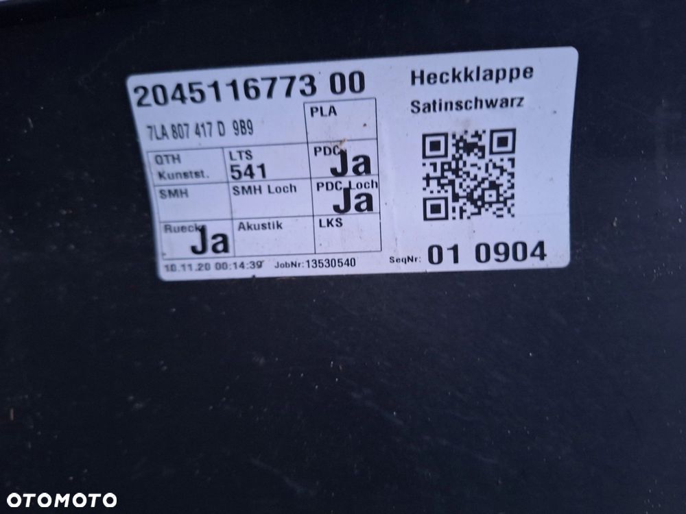 VW T6 TRANSPORTER 15-21r NIE KLEJONY! KOLOR STRUKTURY: SATINSCHWARZ ZDERZAK TYŁ TYLNY ORYG. 7E0807417 - 11