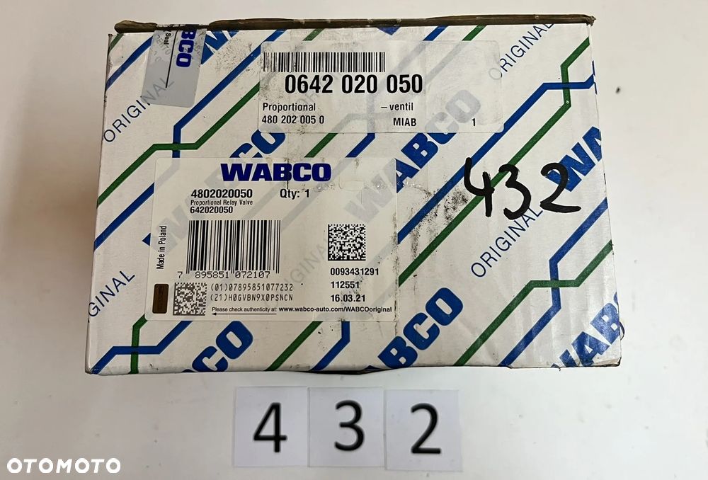 Zawór sterujący naczepy WABCO 4802020050 - 6