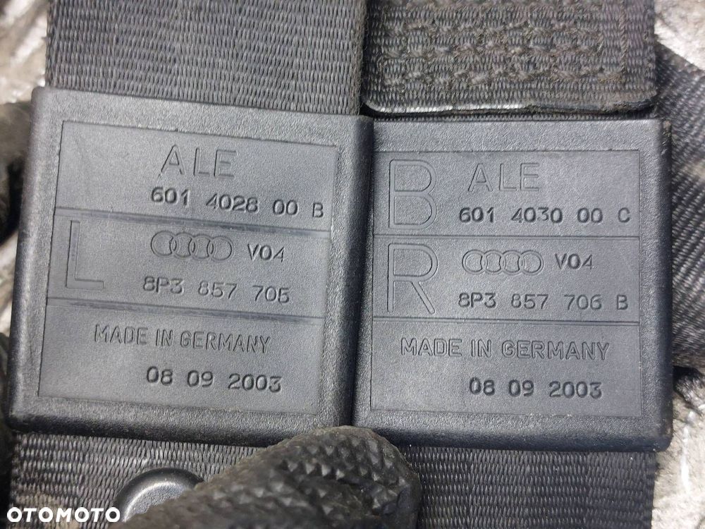 PAS BEZPIECZEŃSTWA LEWY + PRAWY PRZÓD AUDI A3 8P 3D 8P3857705 8P3857706B - 2