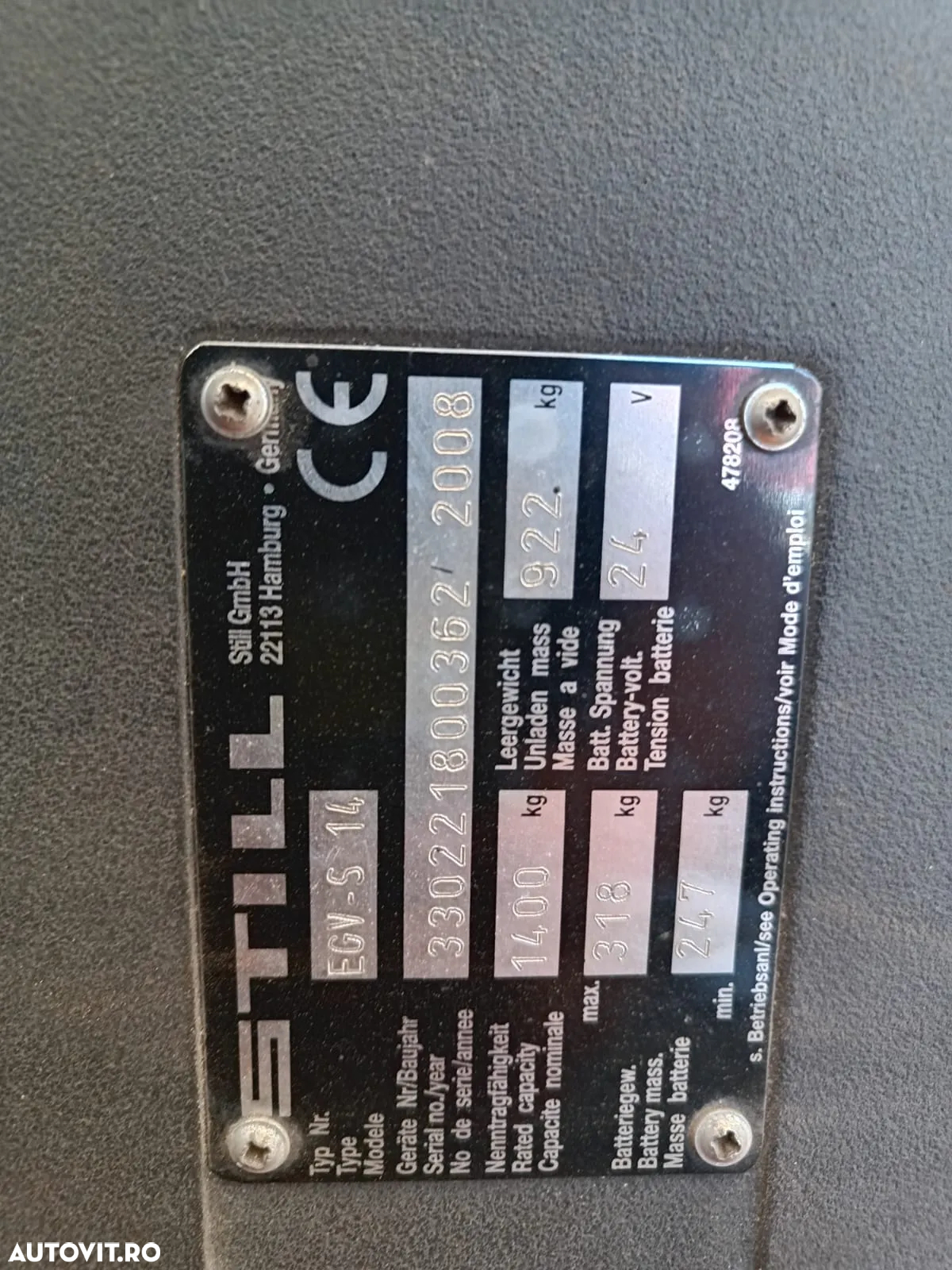 Still EGV-S 14 Liză electrică, transpalet, stivuitor - 7